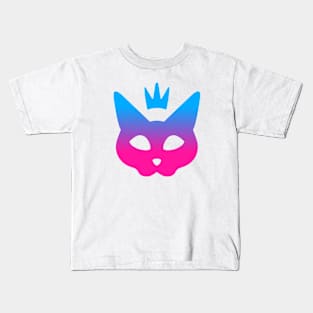 Cat Queen - Blue & Pink Kids T-Shirt